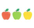 graphic of red, green, and yellow apples