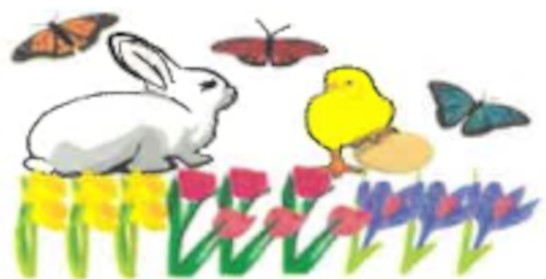 drawing of butterflies and animals in flowerbed